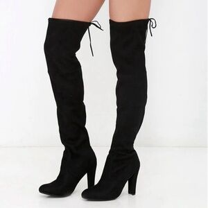 Steve Madden Gorgeous Black Suede OTK Boots - Size 10 - New with Tags